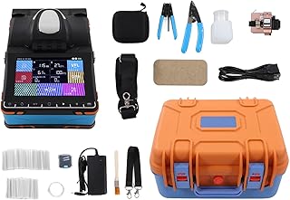 Automatic Optical Fiber Fusion Splicer Kit with 5.5inch Touch Screen, 6 Motor Focusing, and 7800mAh Lithium Battery for Easy Portability (US Plug 100â€‘240V)