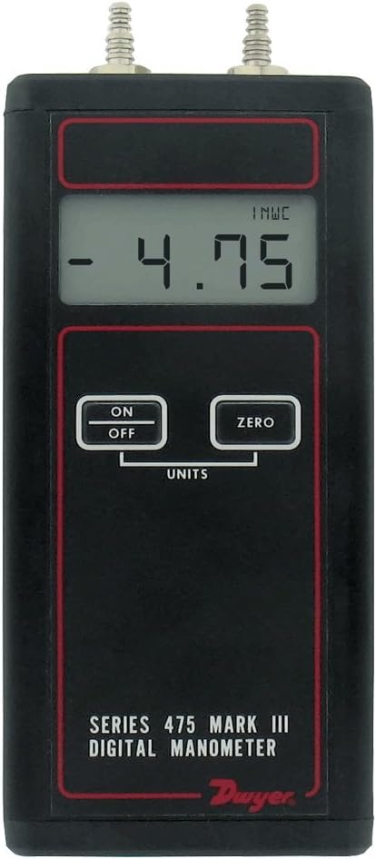 Handheld Digital Manometer, 475-3-FM, 0-200" w.c. (49.82 kPa)