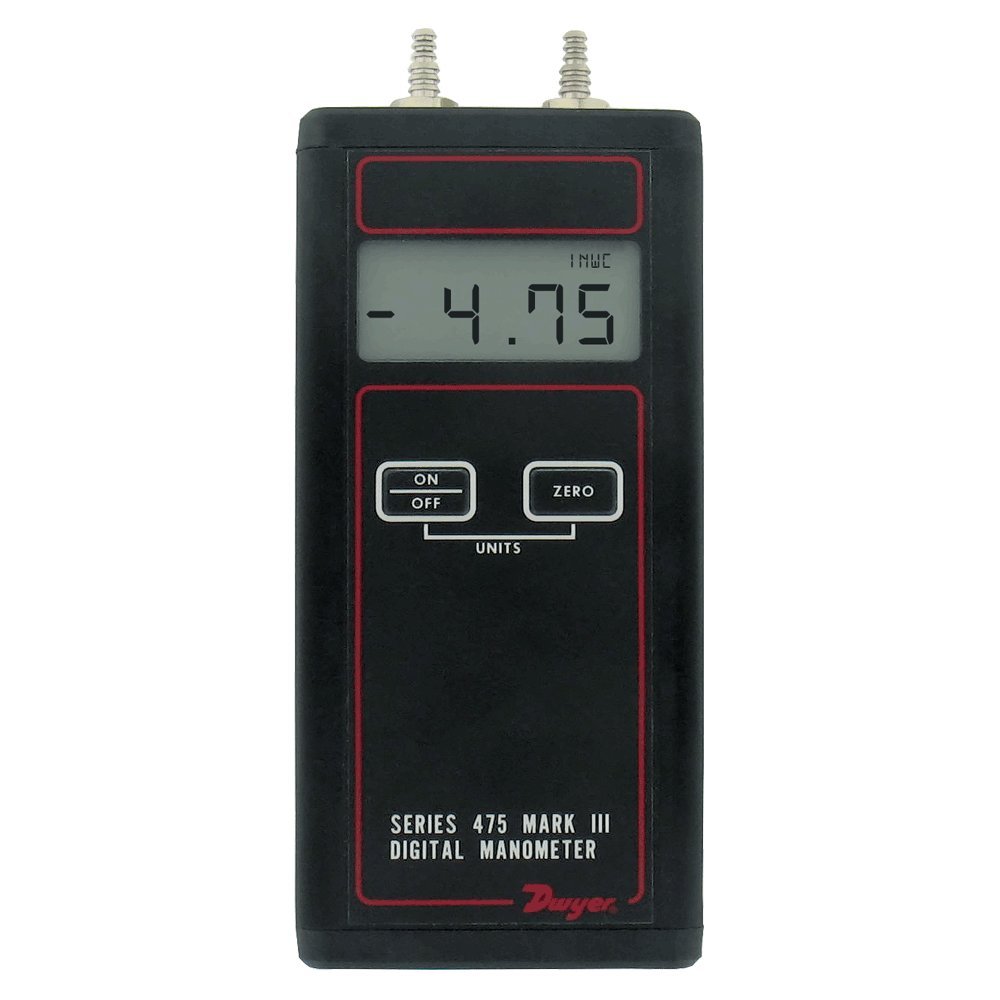 Dwyer 475-3-FM Handheld Digital Manometer 0-200 inWC Intrinsically Safe FM Approved for HVAC Hazardous Areas