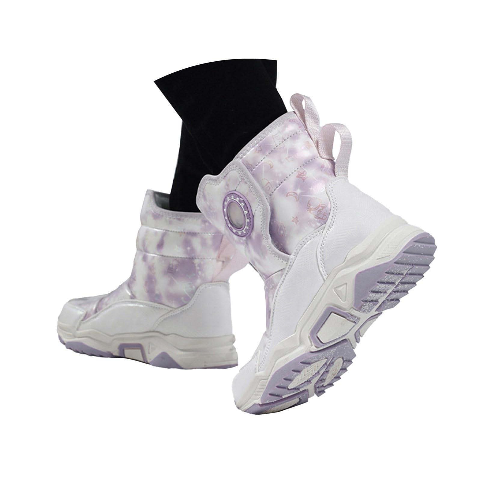 Generisch Kinder Winterschuhe Outdoor Schule Warme Schneestiefel für Jungen Mädchen (Light Purple, 36)