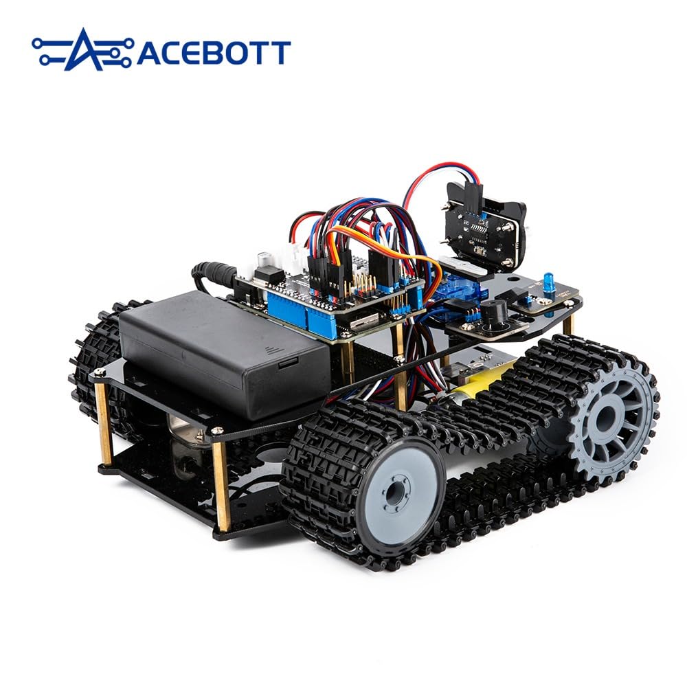 ACEBOTT Robot Tank QD004, zestaw do konwersji z pakietem rozszerzającym QD004, programowalny robot edukacyjny