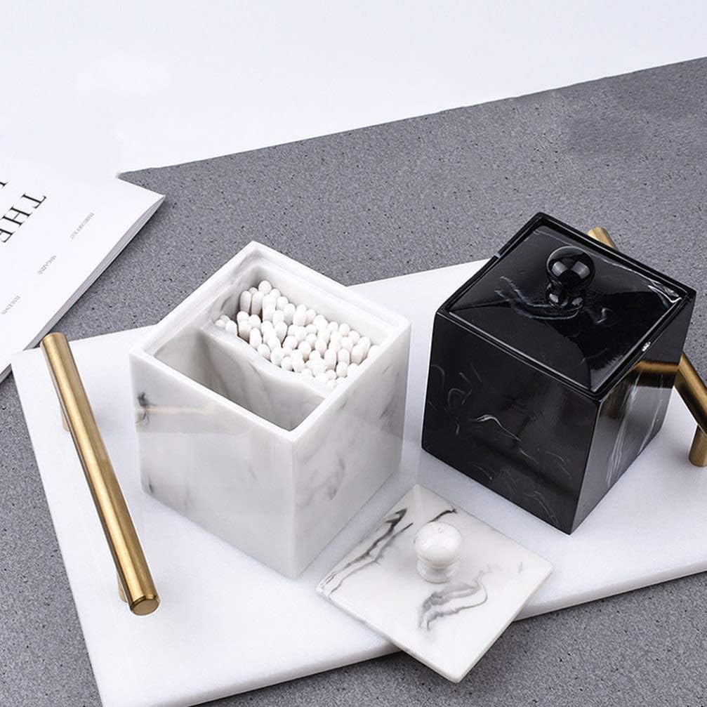 Cotton Ball Swab Holder Organizer Dispenser Holder Bathroom Vanity Organizer Apothecary Jars for Home Storage (White)