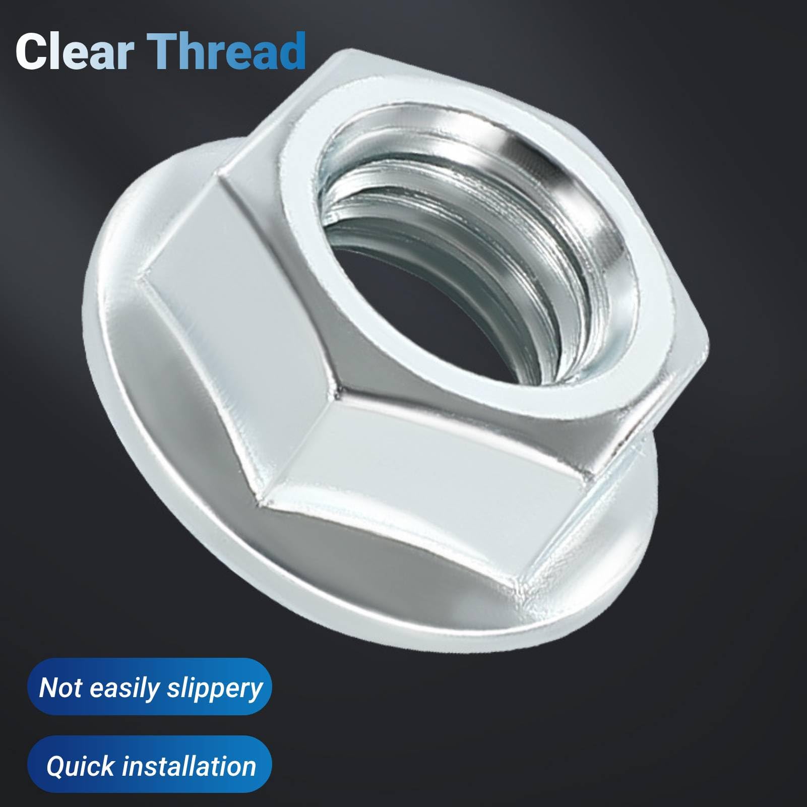 10 Dadi Esagonali M10 X 1.25 Con Flangia Autobloccante - Acciaio Inox Per Fissaggi Sicuri