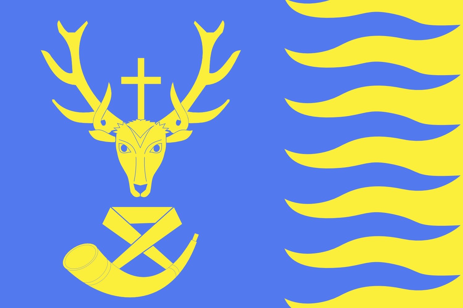 Drapeau XL Saint-Hubert Belgique pour décoration extérieure et mât