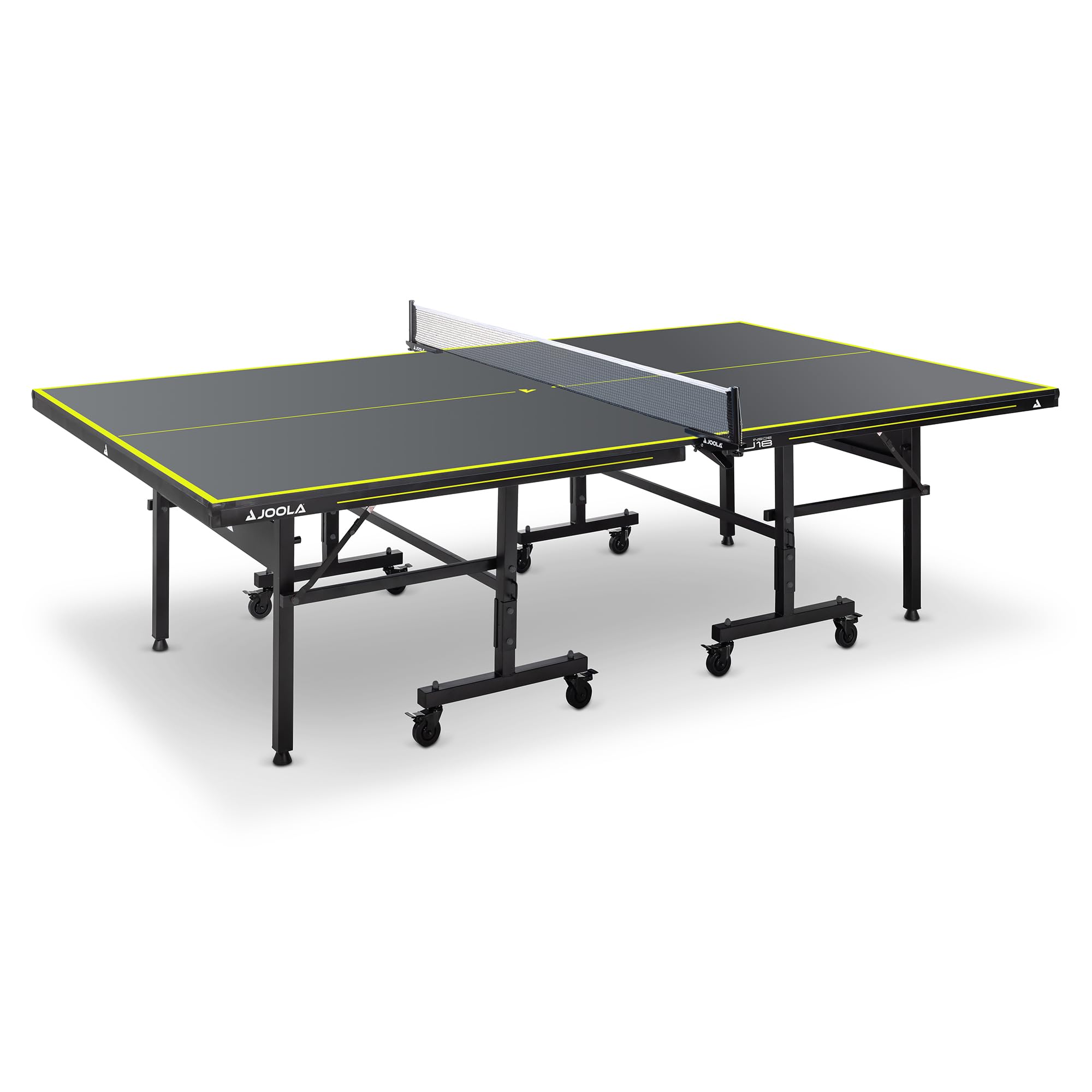 JOOLA Table de ping-Pong Inside J18 - Table de ping-Pong intérieure Pliable - Montage Rapide avec Filet - Gris - 274 x 152,5 x 76 cm