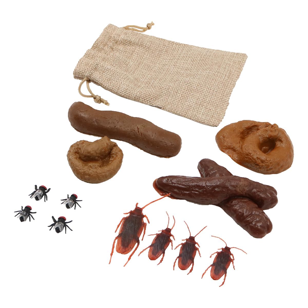 Namvo 12-Pack Realistic Artificial Poop Prank Props with Fabric Bag for April Fool's Day, Halloween, Funny Party