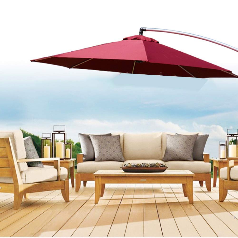 Parasol ogrodowy, duży wodoodporny Parasol o długości 2,7 m, wspornik wiszący z 8 żebrami Patio Parasol zewnętrzny Parasolka przeciwsłoneczna chroniąca przed słońcem