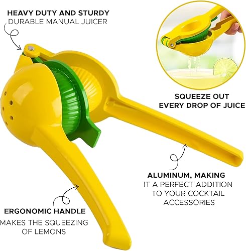 Miniatura 2 de AM DELUXE Exprimidor manual de metal de limón, resistente 2 en 1, exprimidor de limón, exprimidor de mano, extracción máxima, herramienta de cocina