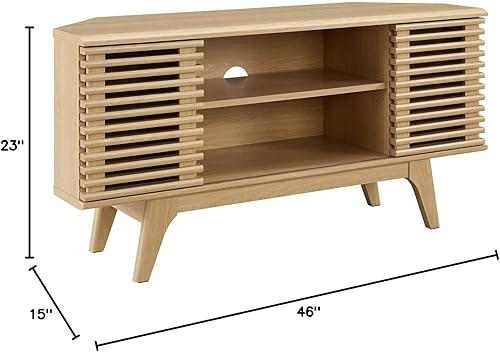 Miniatura 10 de Modway Render Mid-Century Modern Low Profile 46" Corner Media TV Stand in Oak, 15 x 46 x 23 Roble,Carbón,Nogal,https://www.amazon.com/dp/undefined