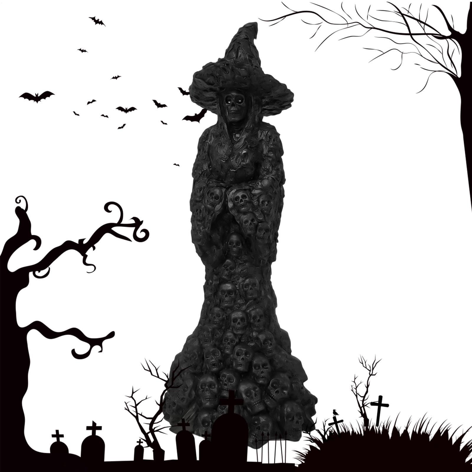 Statue d'Halloween vintage : figurine de sorcière d'horreur pour décoration de table