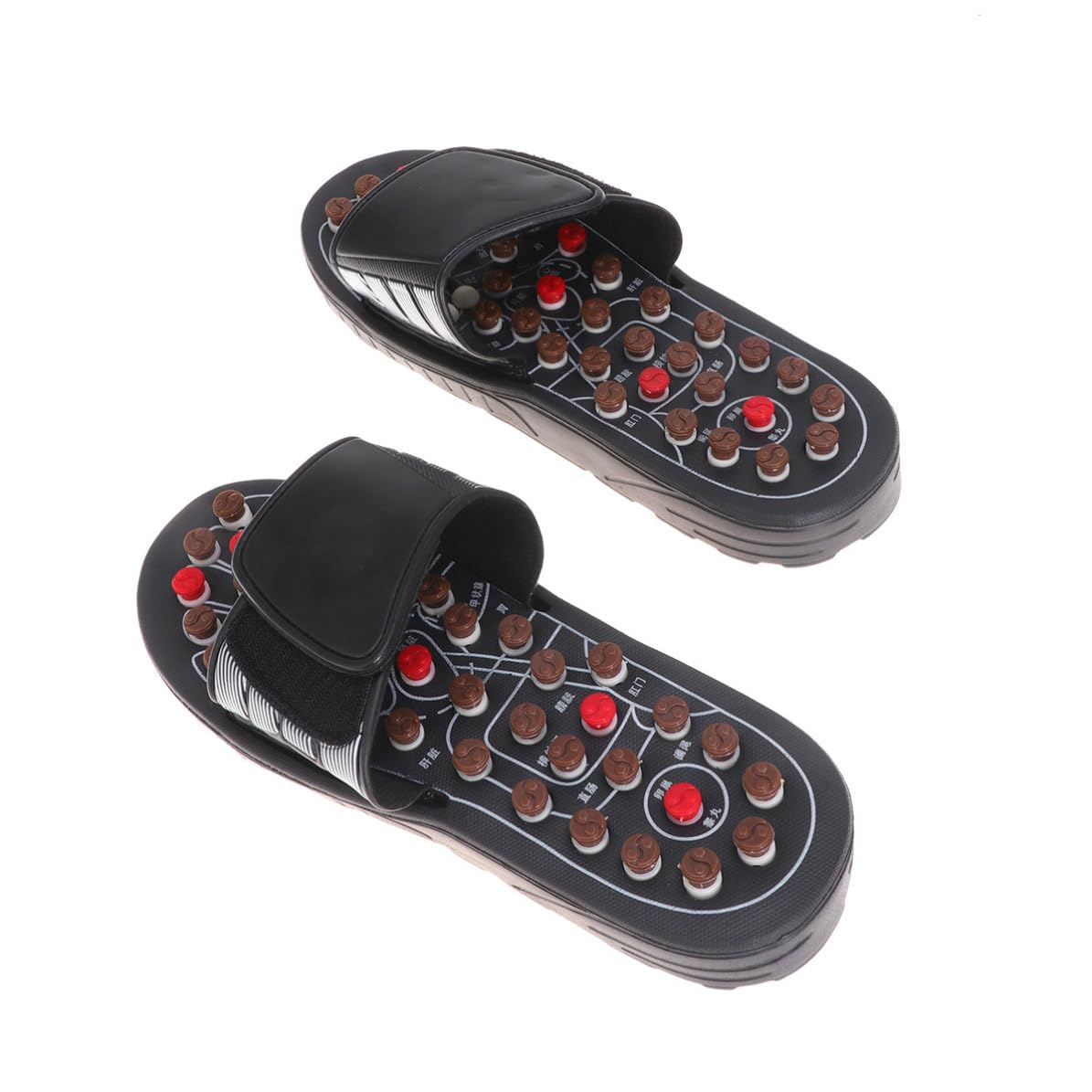 Massagepantoffeln aus Eva für Fußmassage und Akupressur Gesundheitsmassageschuhe in Schwarz Professionelle Fußmassage Beim Gehen für Familie und Freunde