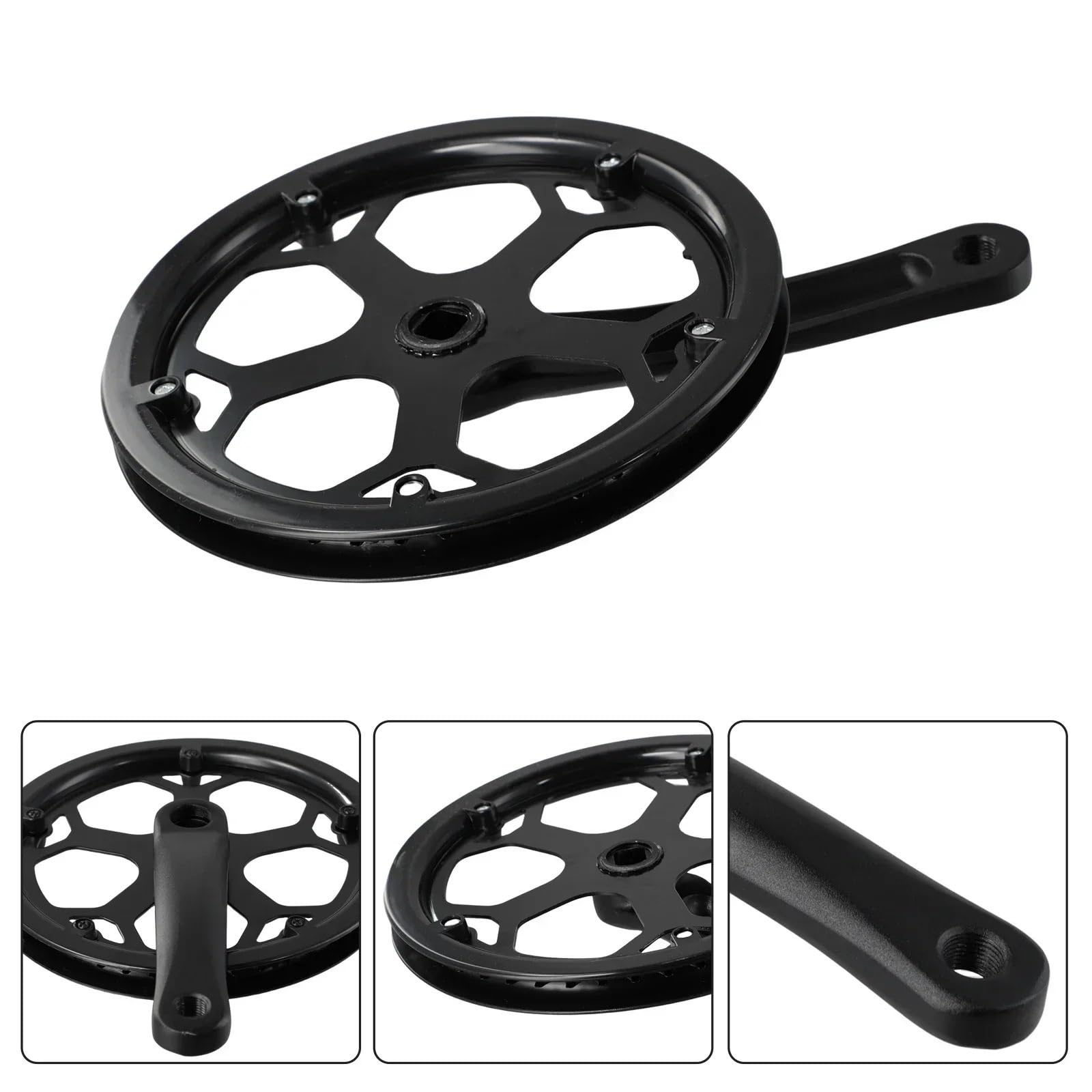 Set di guarnitura per mountain bike Pedivella Bici Guarnitura Strada Elettrica 52T Nero Buona Compatibilità Per Mountain Bike Bicicletta Da Strada