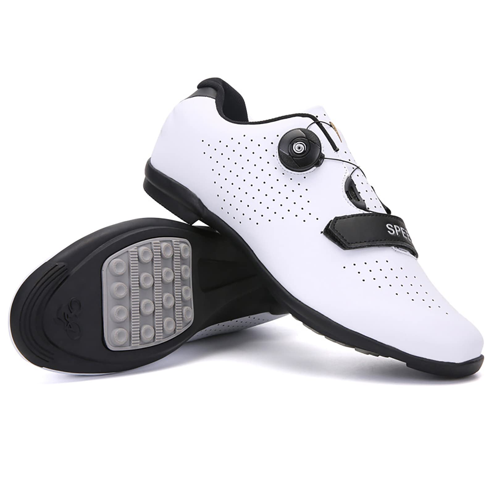 Buty rowerowe, wyścigowe buty rowerowe obrotowe obrotowe za pomocą kompatybilnego buta z pelotonem za pomocą SPD i delta Buty ryżowe(38, White)