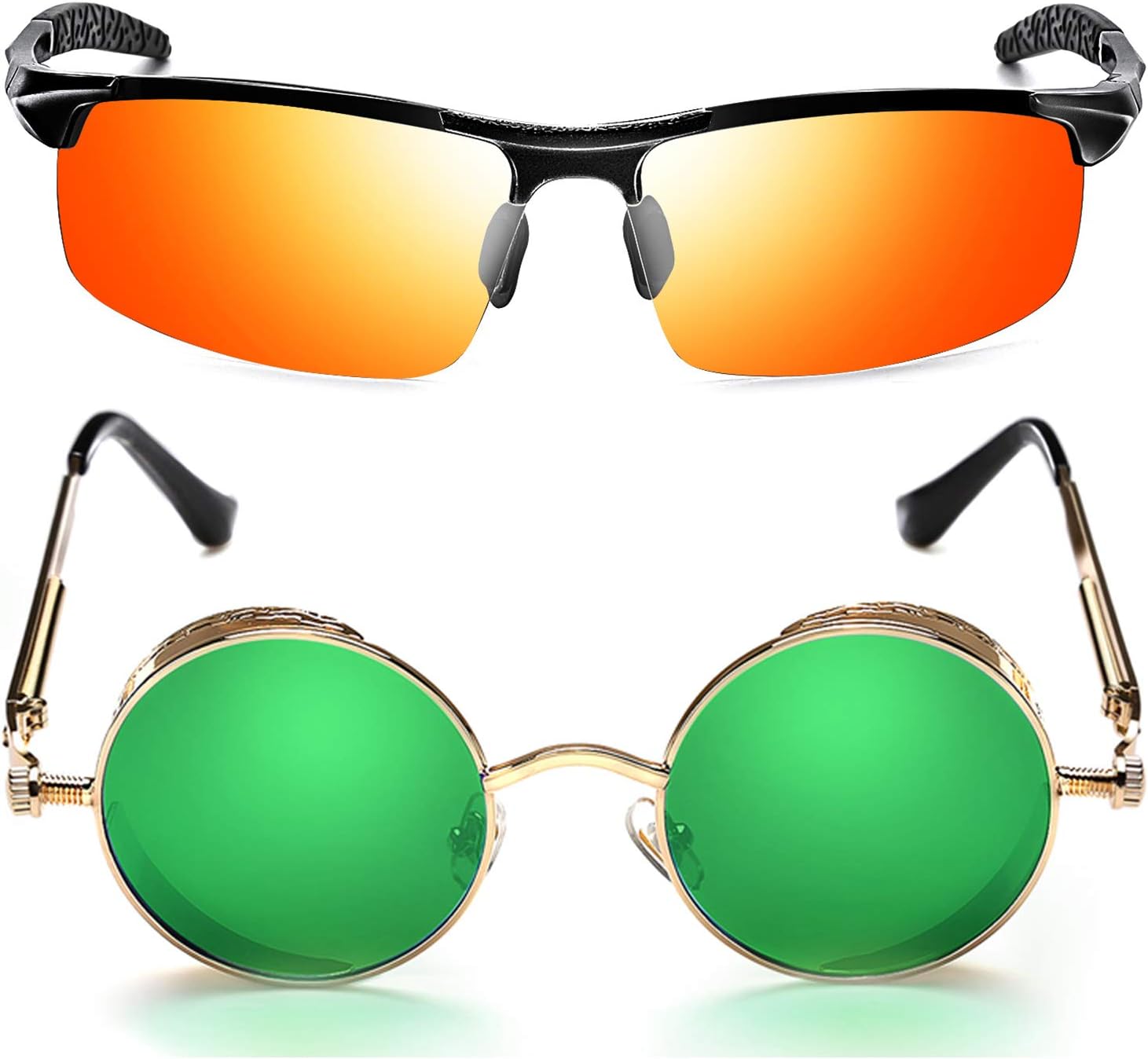 ROCKNIGHT HD Polarized UV400 Protection Steampunk Outdoor Sunglasses