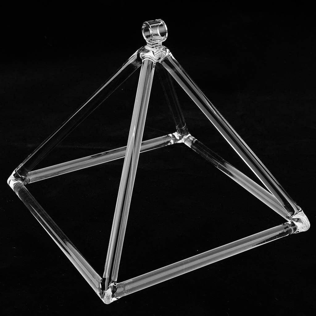 Piramide tibetana in cristallo di quarzo, 17,8 cm, strumento per meditazione per yoga, preghiera, musica, ricca risonanza vibrazionale, strumento a percussione manuale
