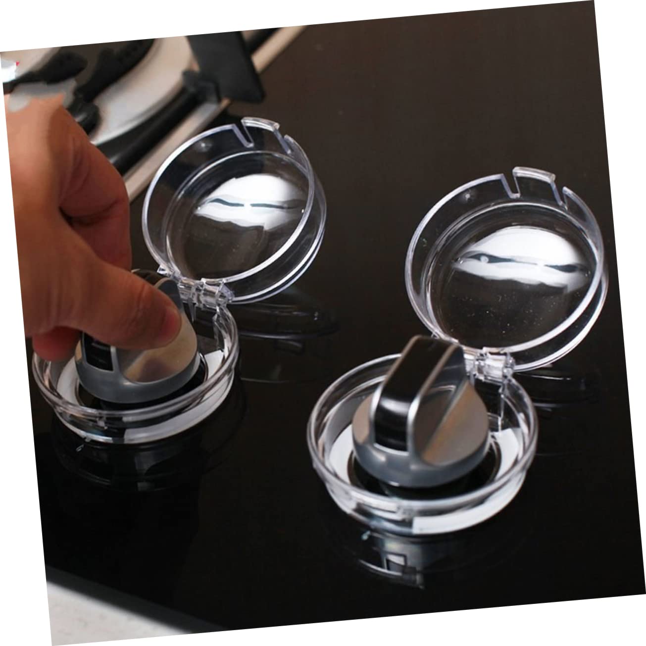 4PCS Gas Stove Knob Covers Kitchen Safety Protectors Heat Resistant Easy to Most Gas Ranges
