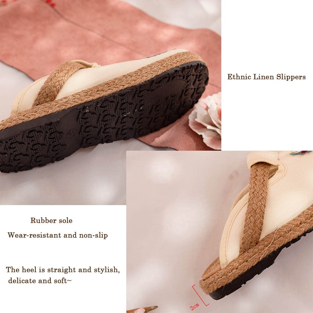 Damen-Mary-Jane-Schuhe aus Baumwolle, bestickte chinesische Damen-Hausschuhe, Sommer-Espadrille-Sandalen, Flache Schuhe, Garten-Clogs, Haus-Loafer für Damen (Farbe: Weiß, Größe: EUR37/38)
