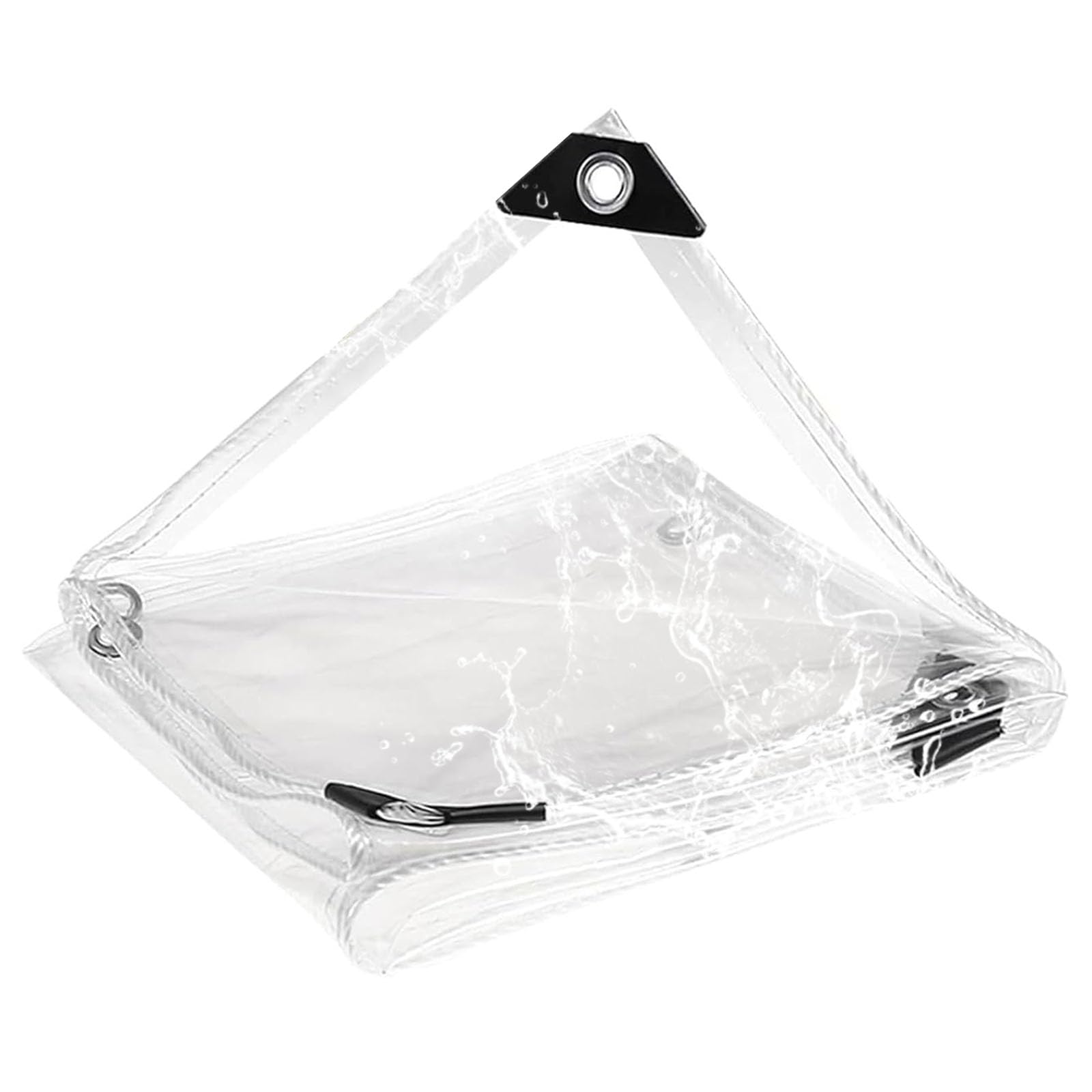 Lona impermeable transparente 90 x 100 cm resistente a rayos UV desgarros exterior
