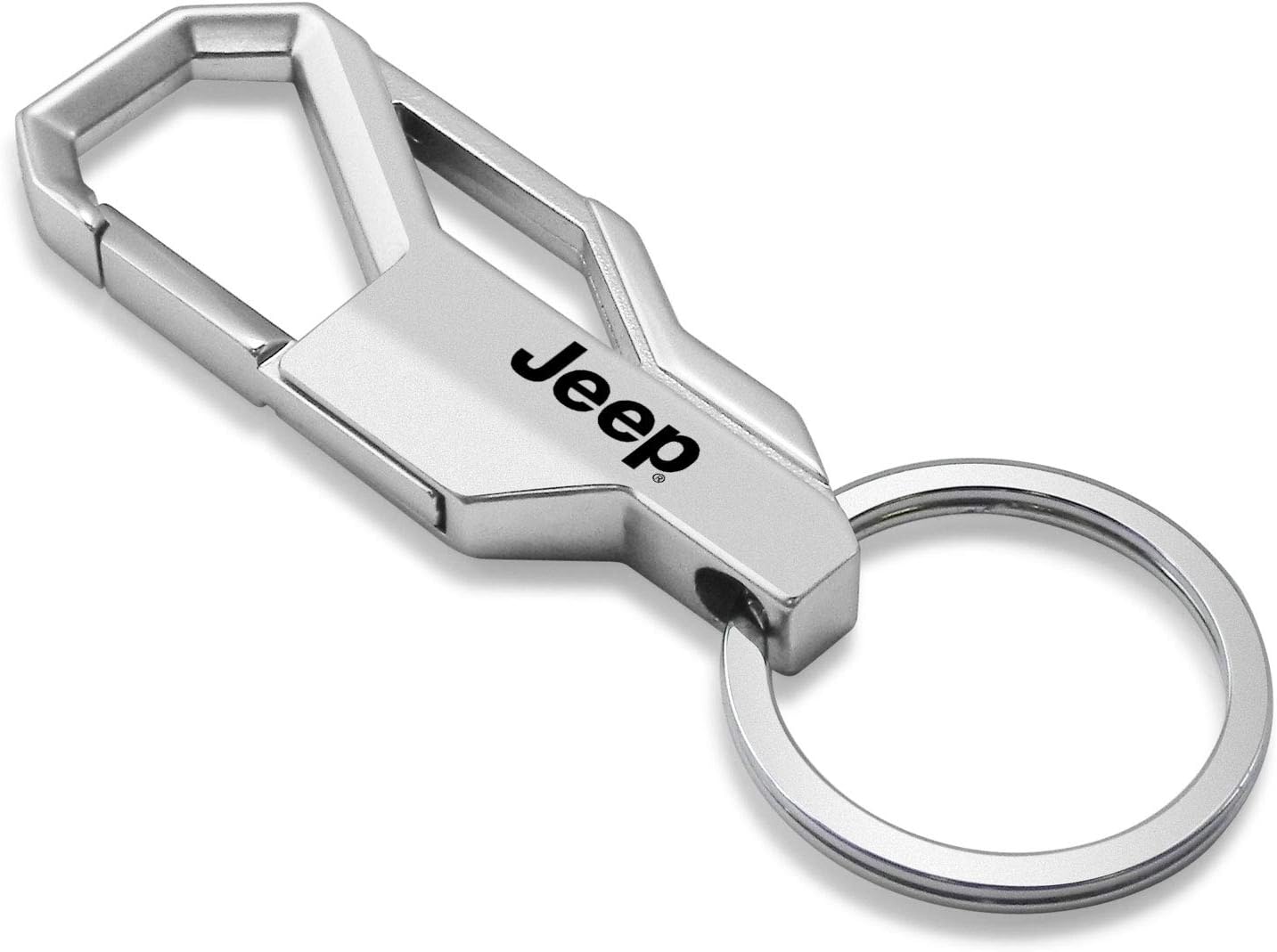 iPick Image for Jeep Silver Carabiner-style Snap Hook Metal Key Chain - Official Licensed