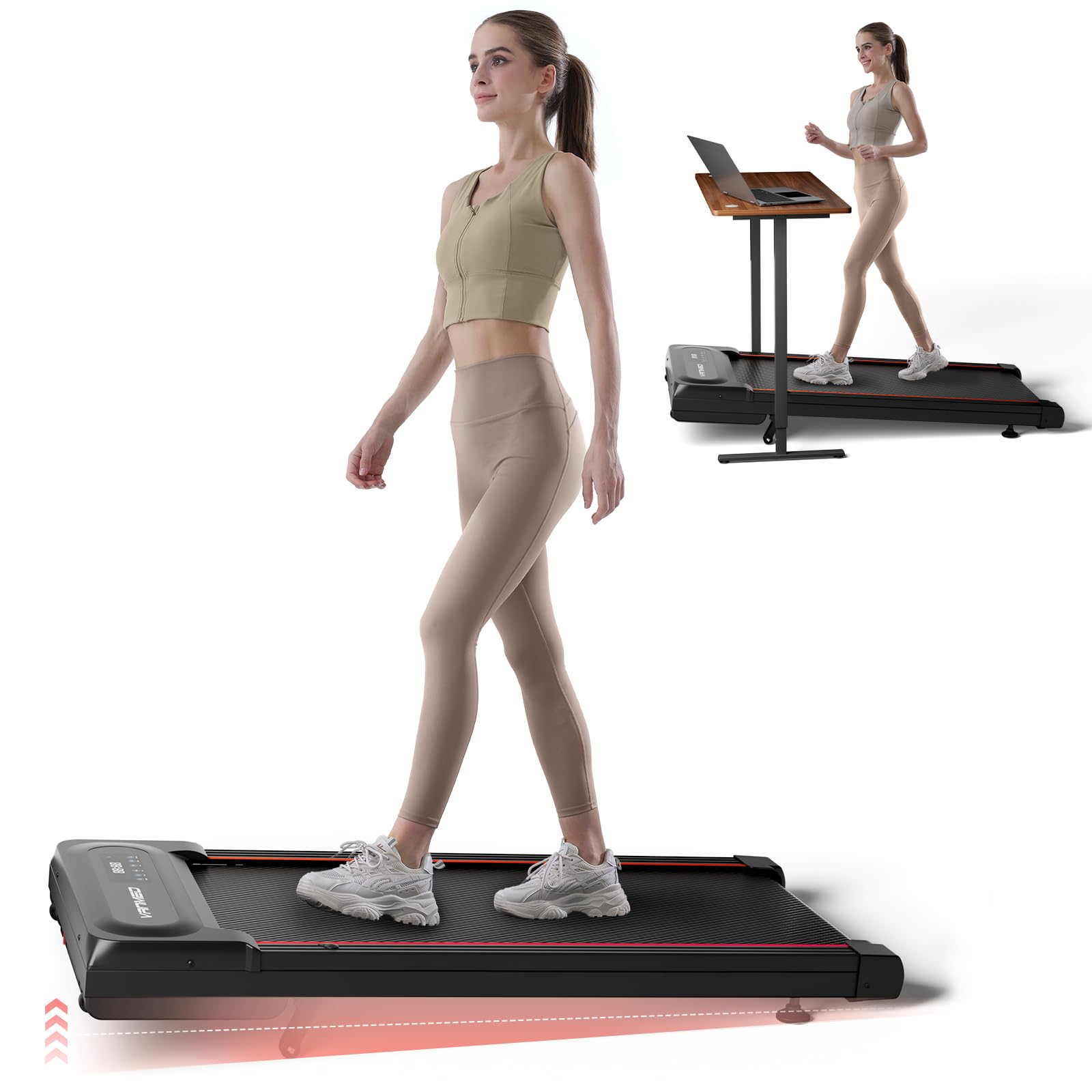 Walking Pad with Auto Incline, Under Desk Folding Treadmill with Remote Control and LED Display for Home Office, 2.5HP Portable Walking Jogging Running Machine, 300 LB Capacity