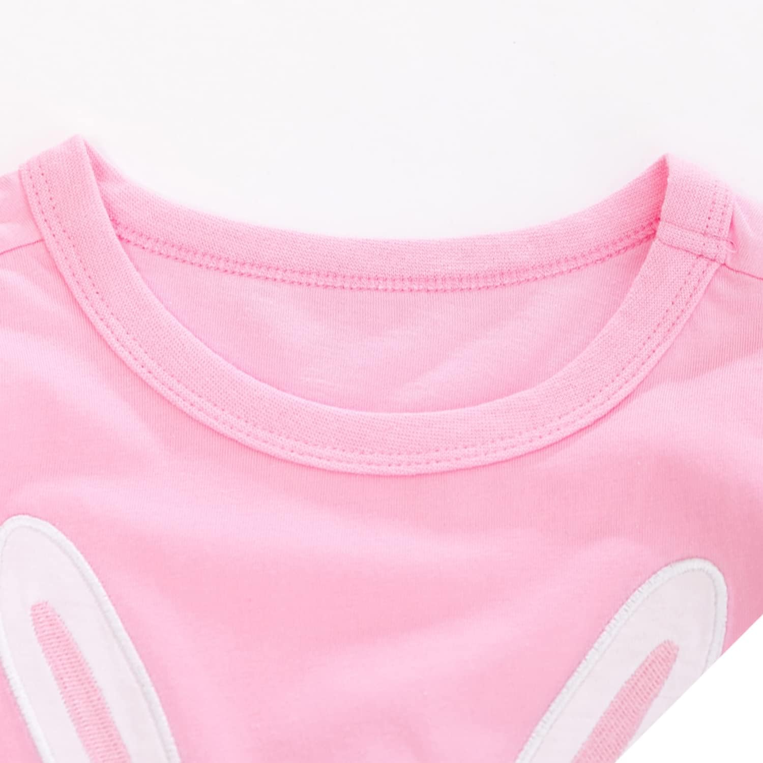 Toddler Girls Bunny Shirts Ruffle Short Sleeve Baby Easter T-Shirt Cotton Cute Tank Tees Tops 1-7 Years