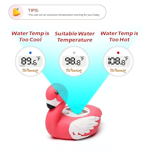 Miniatura 2 de Termómetro de baño para bebés, termómetro de seguridad para bebés Termómetro de temperatura de baño para bebés  Flamingo