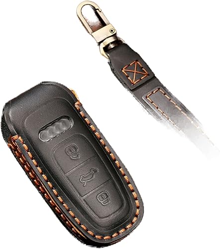 ontto Funda para llavero de cuero para Audi A6 A6L A7 E-Tron A8 Q8 2019 2020 negro