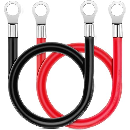 Amazon Com Battery Cables Ldopto 6 Awg 20 Inch Jumper Cables For Car Battery Inverter Cable Set With Terminals Red Black Tinned Copper Battery Inverter Cables For Automotive Marine Solar Atv Oxygen Free