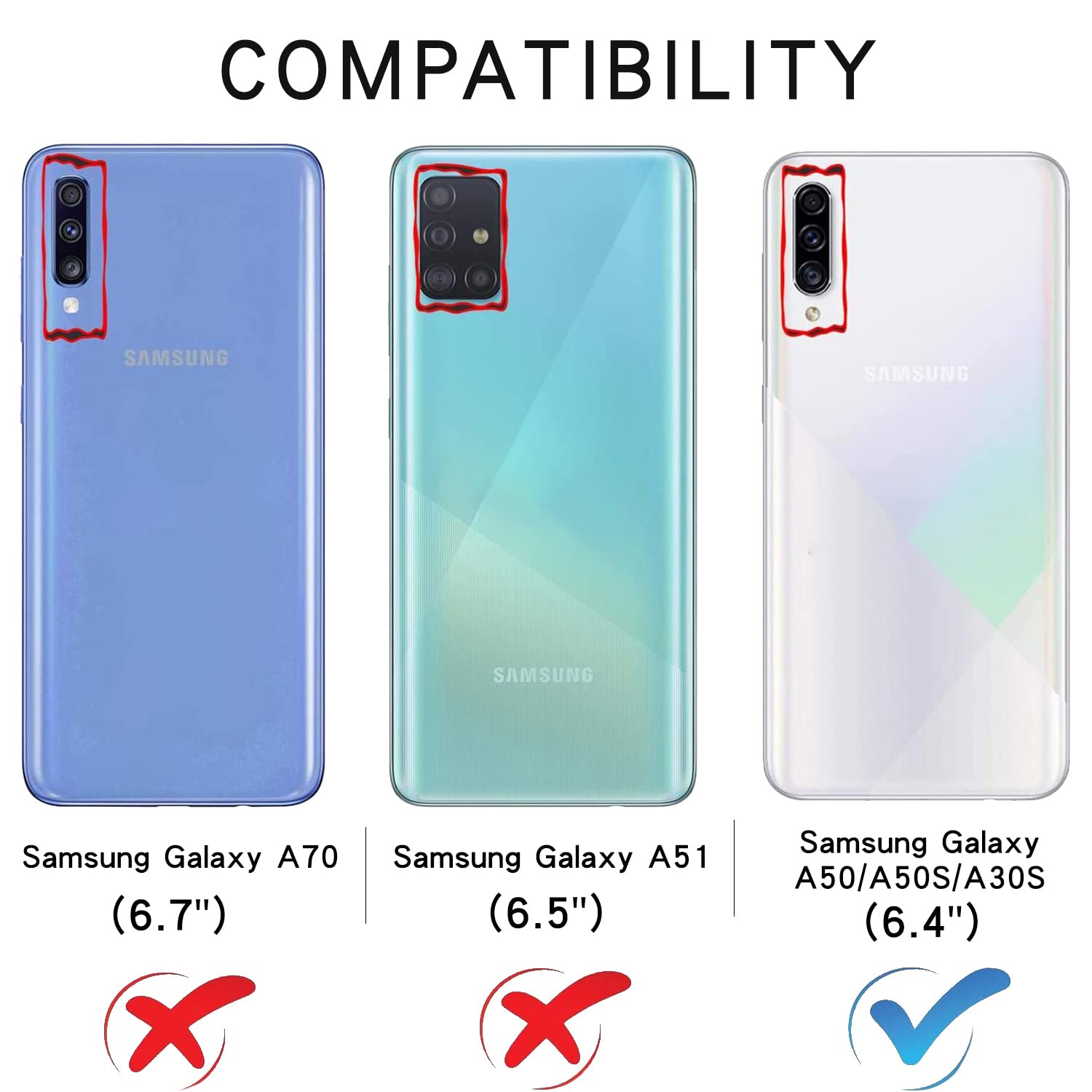 Cover per Samsung Galaxy A50 / Galaxy A50S / Galaxy A30S, Flip Custodia Pelle PU con [Slot Cart], Cover a Libro Portafoglio per Samsung Galaxy A50 / Galaxy A50S / Galaxy A30S (Blu) - 2
