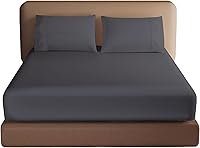 Vista 27 de 2 paquetes de sábanas ajustables 100% algodón egipcio tamaño TwinXL, sábana ajustable de 600 hilos de algodón, sábana bajera con bolsillo profundo