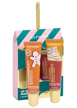 Sephora Collection Lip Sleeping Mask Duo Set- Gingerbread and Caramel Macchiato .50 Fl Oz each