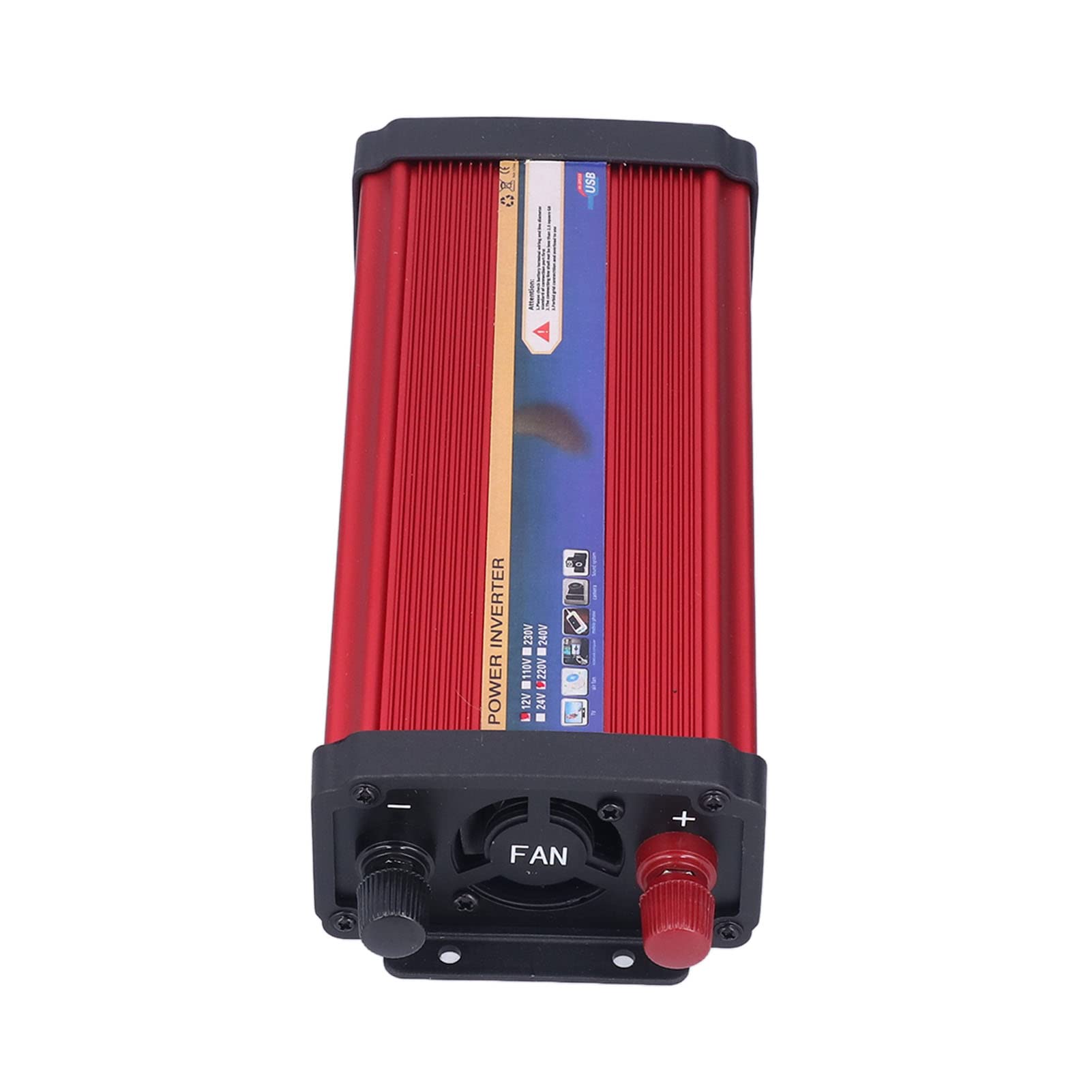 Samochodowy falownik o mocy 1000 W Zmodyfikowany konwerter sinusoidalny 12 V na 110 V AC z podwójnymi portami USB 2.1 A i gniazdkiem prądu przemiennego, obudowa ze stopu aluminium