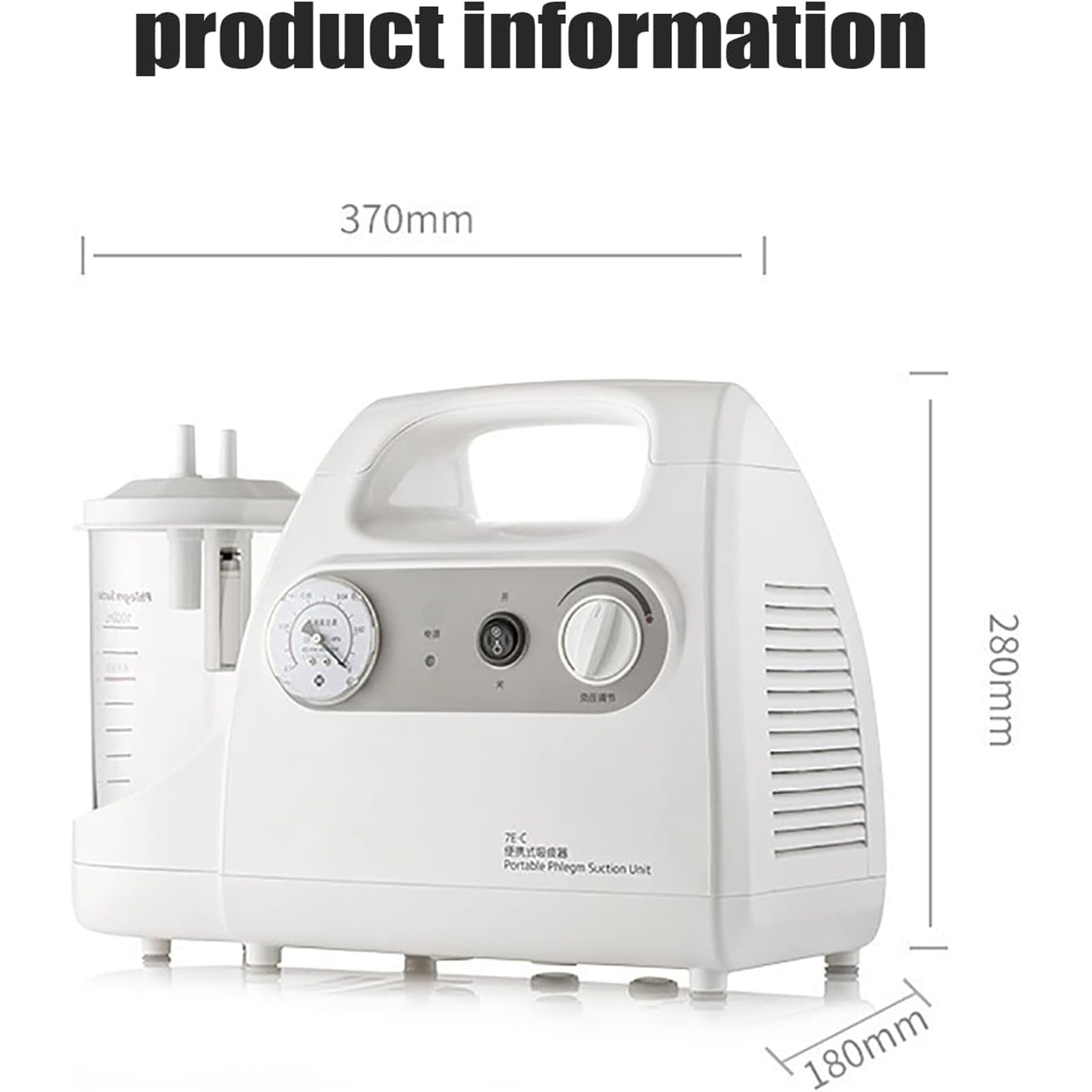 Macchina Portatile per La Secrezione di Muco, Aspiratore Portatile, unità Elettrica per Aspiratore di Catarro per Espettorato con 25 Tubi, Adatta per Anziani E Bambini