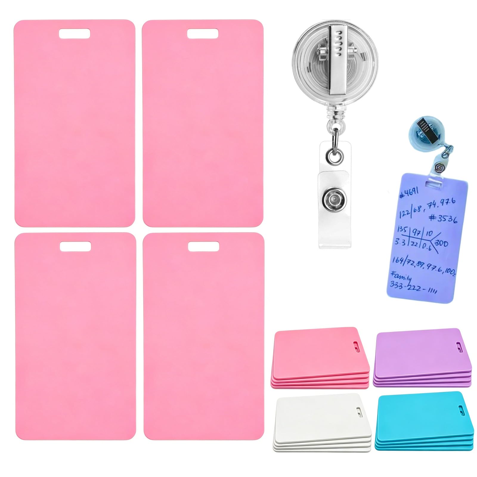 Erasable Badge Sticky Notes, 2026 New Reusable Silicone Vertical Horizontal Badge Buddy, Portable Erasable Badges Notes, Dual-Side Writable, Fade-Proof & No Blur for Nurse Doctor Healthcare (4A-3)