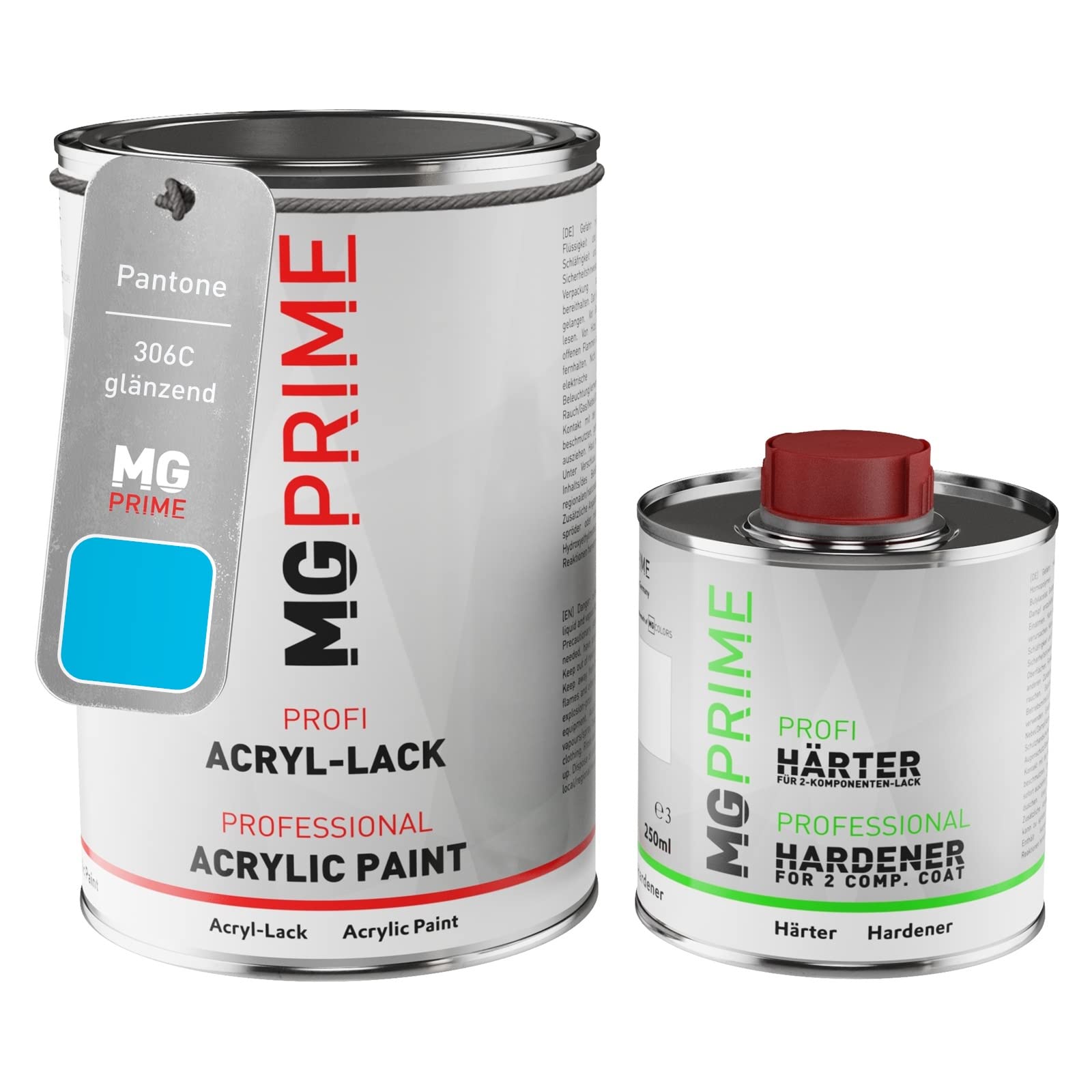 MG PRIME Pantone 306C Blue glossy Acrylic paint 1.5 litre / 1500 ml can incl. hardener