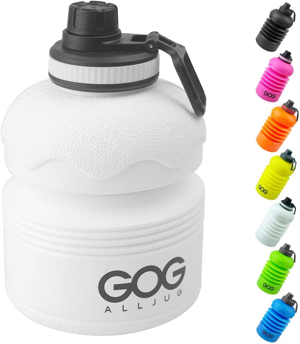 GOGALLJUG 2.2L Collapsible Water Bottle-Reuseable Large Capacity 75 oz Water Bottle, Wide Mouth Half Gallon Water Bottle for Travel Gym Camping Hiking