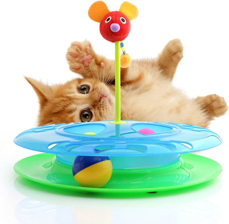 Mouse Ball Track - Interactive Cat Toys, Mouse Wand Teaser Swatter with Cloth Mouse for Multiple Cats Chase Exerciser and Active Healthy…
