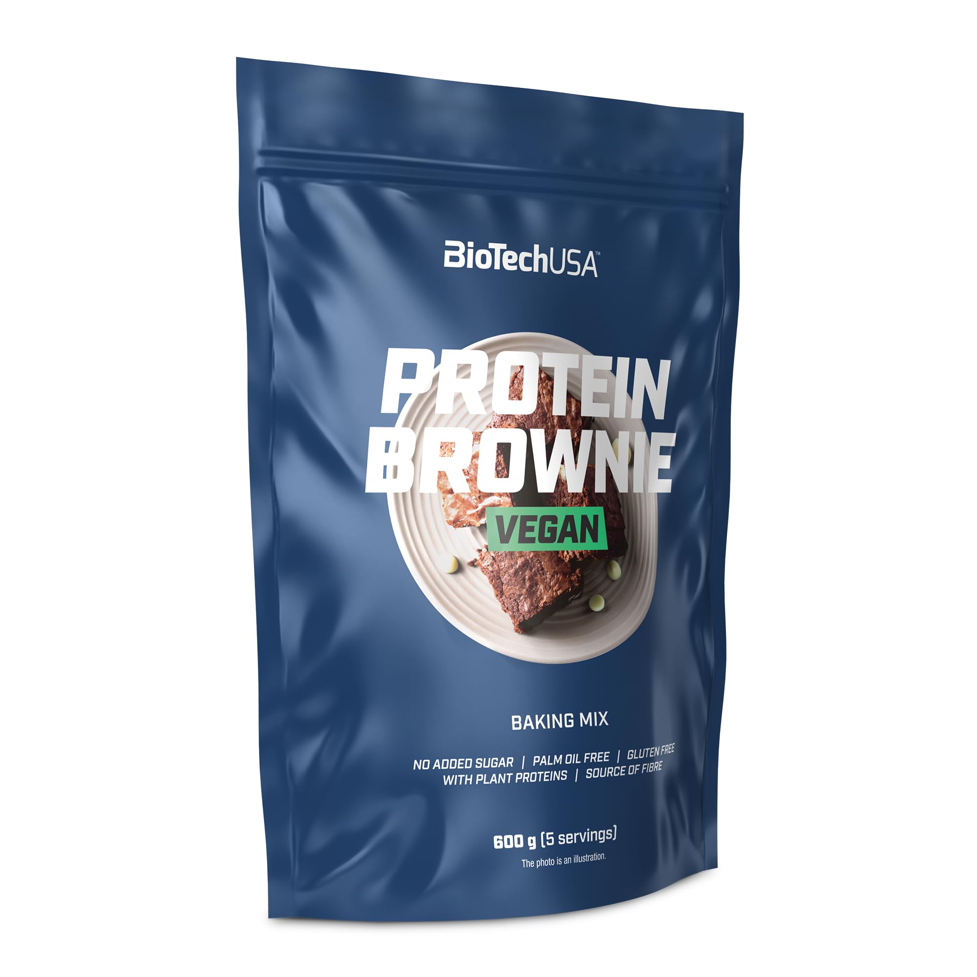 BioTechUSA Vegan Protein Brownie, Premezcla en polvo para brownie vegano con aislado de proteína de guisante, proteína de arroz, 600 g, Chocolate