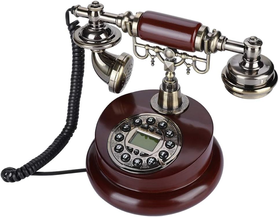 Retro Landline Telephone Vintage Antique Corded Telephones Land Line Line Powered/DTMF Telephone Pause Redial, for Home, Office, etc