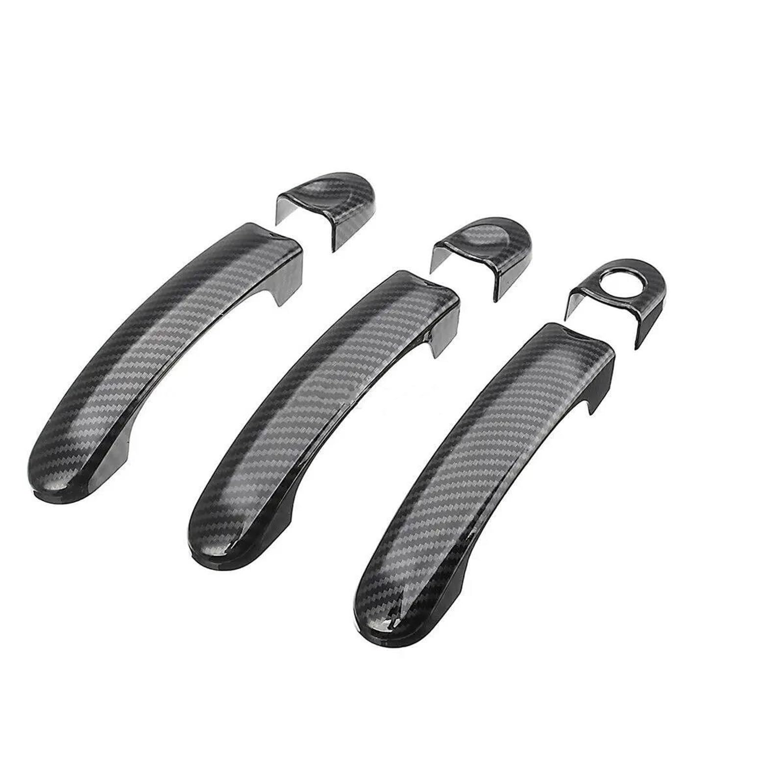 YESKIT Outside Exterior Door Handle Cover Set Car Accessories for VW for Caddy for Vans 2004-2015(Carbon Fiber)