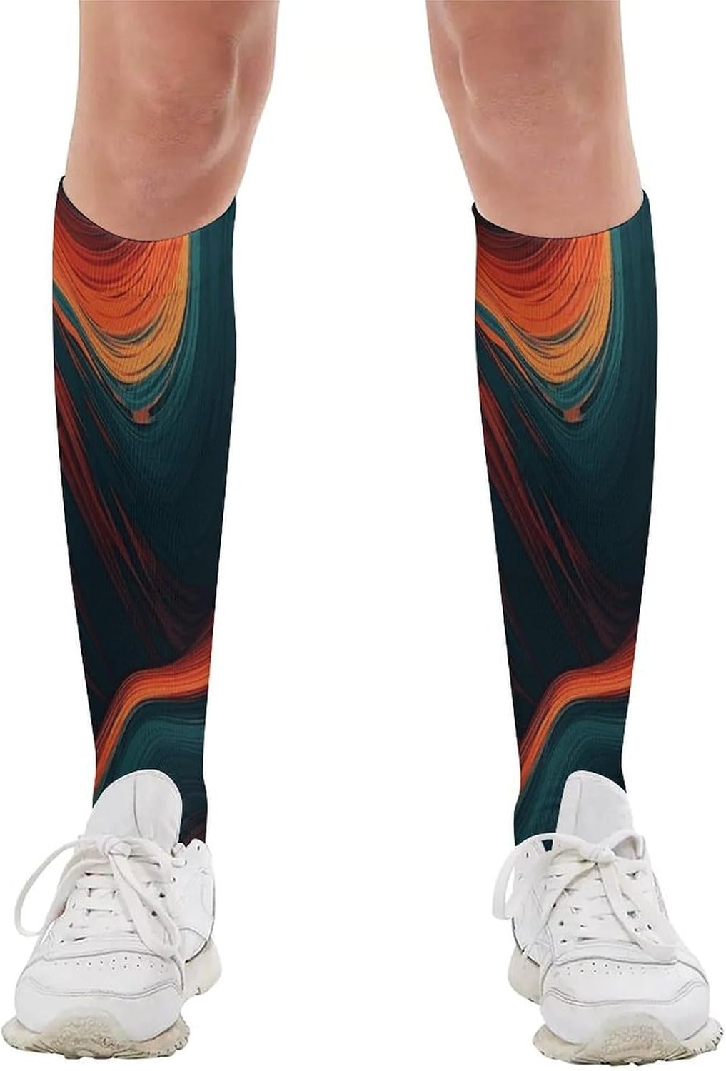 Flowing Wave Compression Socks for Women Men Comfort Over The Calf Socks Moisture Wicking Breathable Athletic Sock