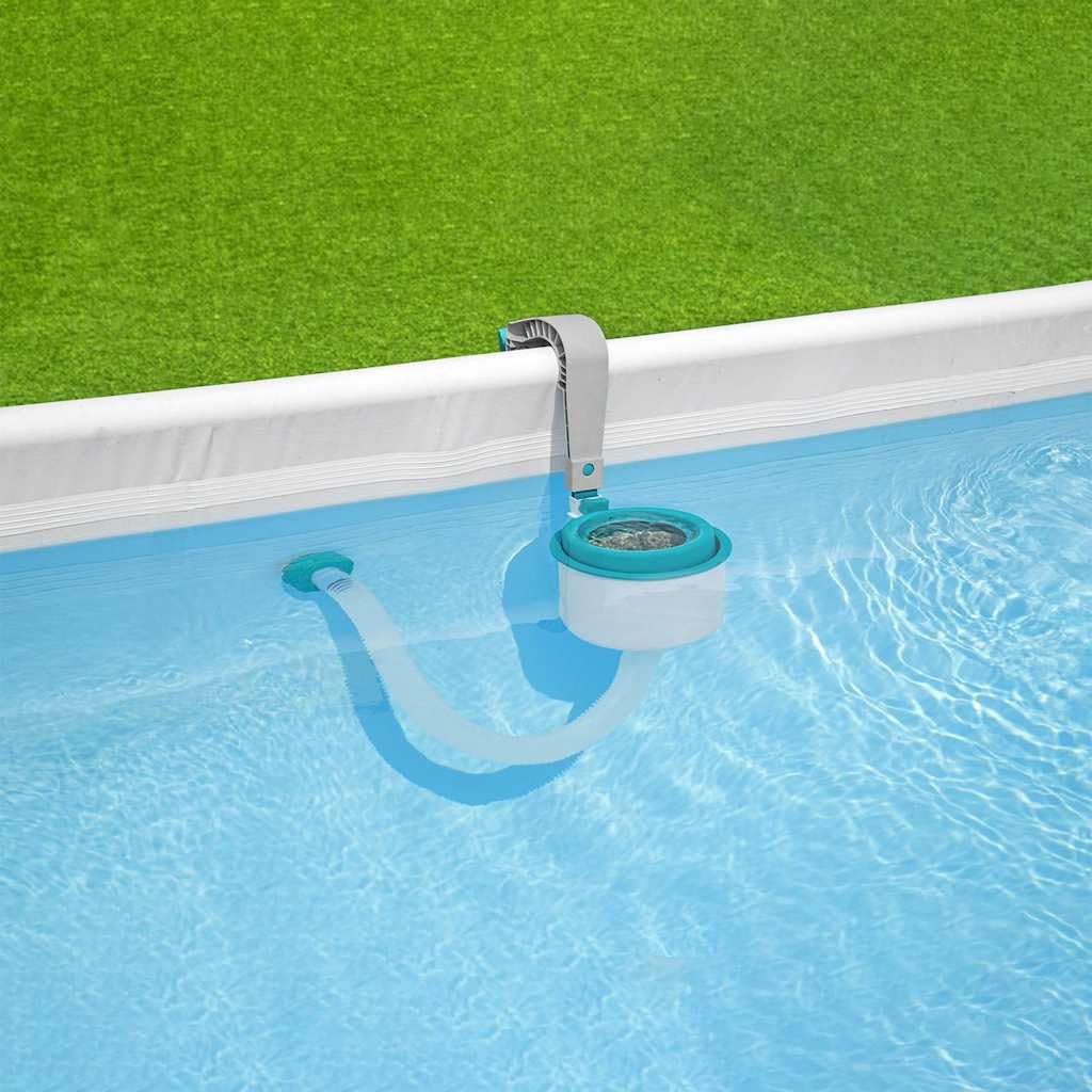 Écumeur de Surface pour Piscine Hors Sol Bestway Flowclear 58233, aspirateur Flottant Manuel, Panier Filtre, Nettoyage Facile, Compatible Pompes de 2006 L/h ou Plus