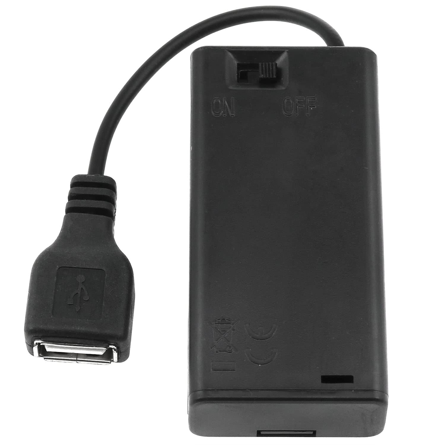 Lovelysp 2AA USB Cell Box USB Female Socket Battery case USB Battery case with Switch（2pieces）-1pcs