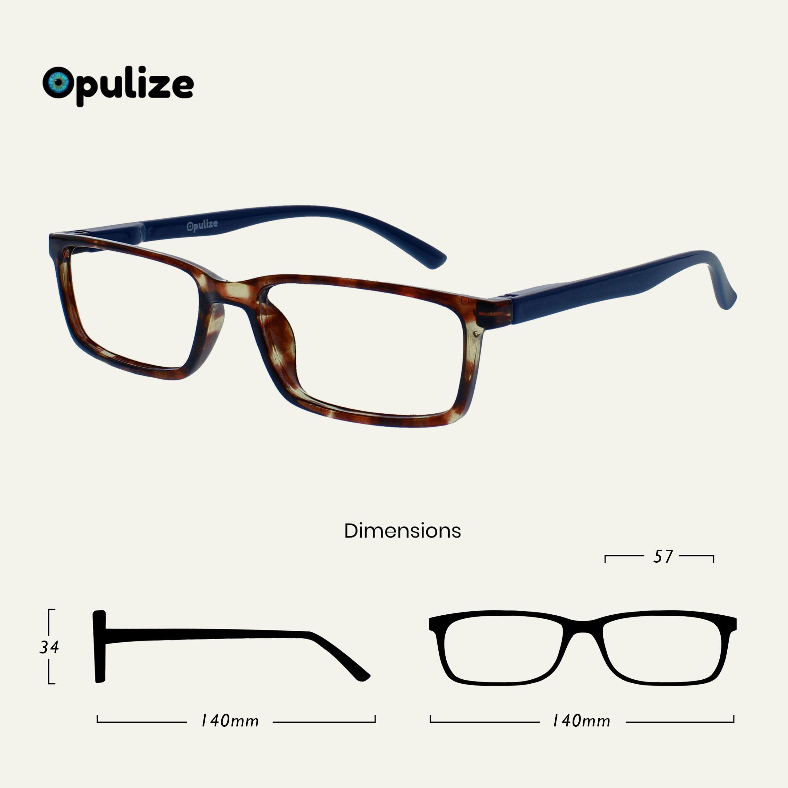 OPULIZE See – Blue Light Filter Glasses Narrow Frame Spring Hinges Improve Sleep Gaming Computer Anti Glare Grey Men and Women B9, Brown / Blue / Grey - 2