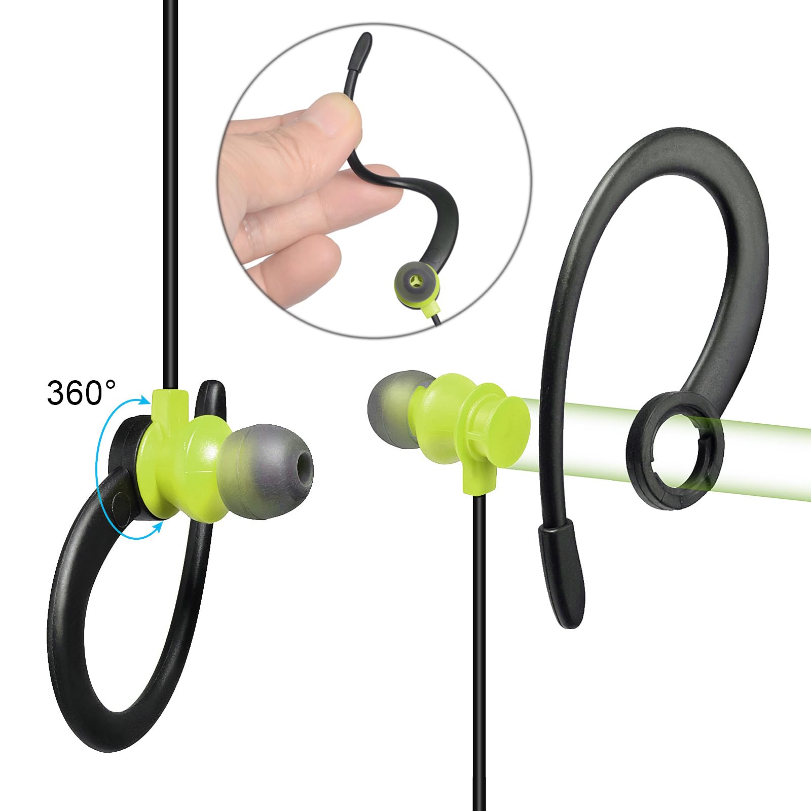 Casque de sécurité pour Talkie-walkie Compatible avec Les modèles Midland G7 Pro G8 G9 Pro M24 M24 Plus M48 M99 G6 XT G7 XTR (Vert, 1) - 2