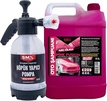 SMX Pink Fusion%90 Cilalı Oto Şampuanı 5 LT ve SMX Köpük Yapıcı