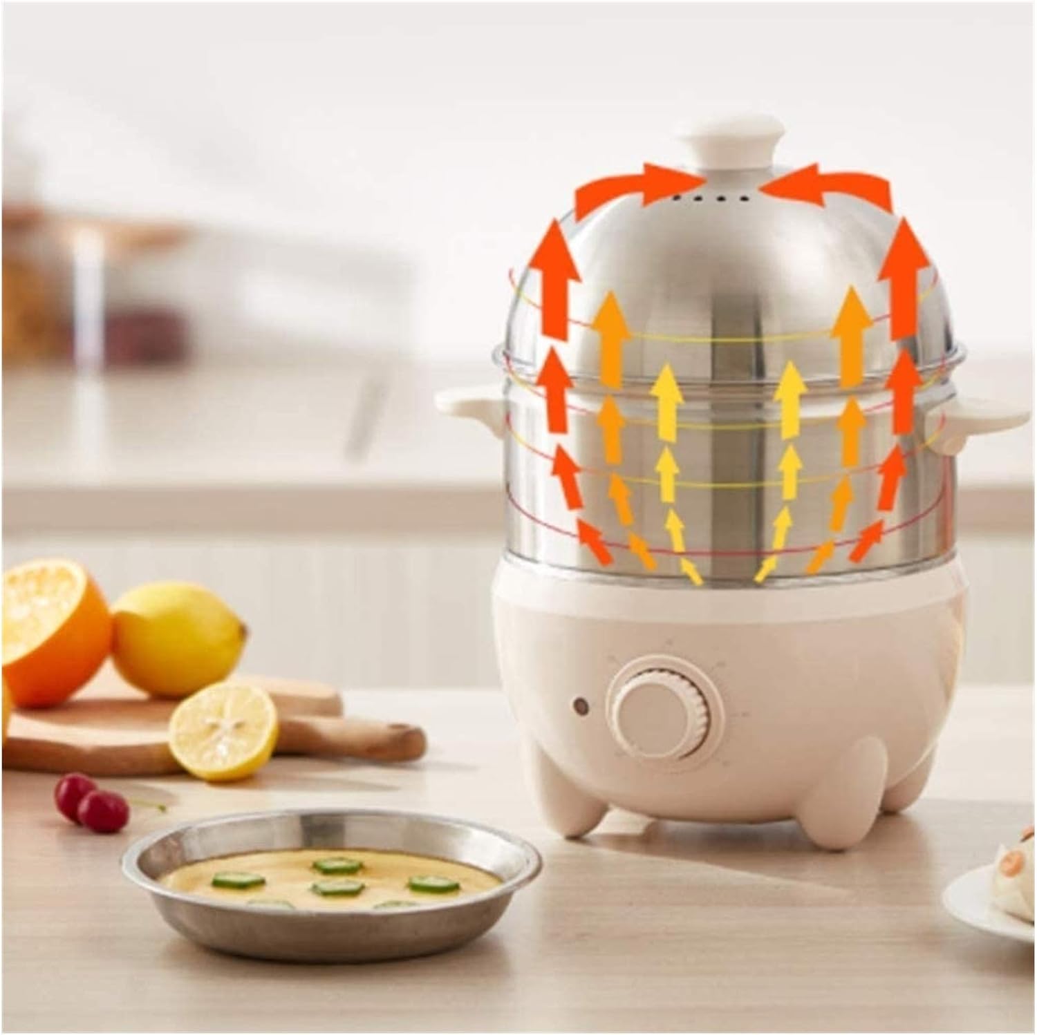 Rapid Egg Cooker Electric for Hard Boiled Poached Scrambled Omelets Steamed Vegetables Seafood Dumplings More 3.5L Capacity with Auto Shut Off Feature