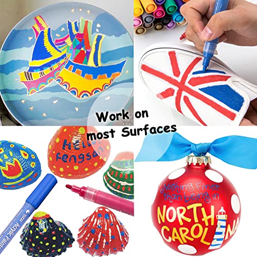 Dyvicl Acrylic Paint Pens For Rock Painting, Ceramic, Glass, Wood, Fabric, Canvas, Mug, Pumpkin, Diy Craft Making Supplies, Scrapbooking Craft, Card Making, Acrylic Paint Marker Pen Set Of 12 Colors #TOP5