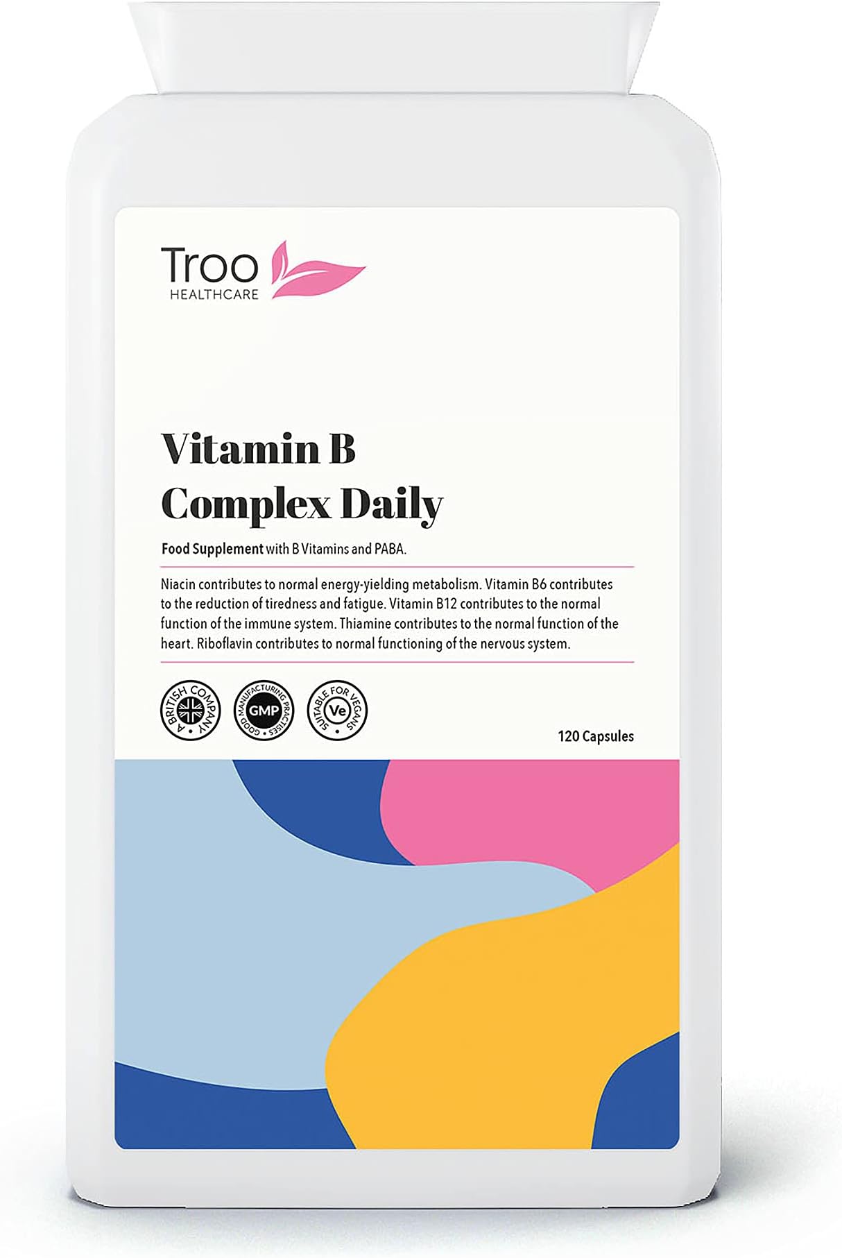 Vitamin B Complex Daily 100 Supplement - 120 Capsules | Minimum 100 NRV Daily Supplement | UK Manufactured