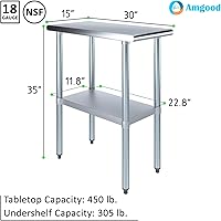 Vista 233 de Mesa de trabajo de acero inoxidable, mesa de metal